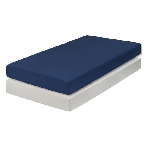 Everyday Kids 2-Pack Fitted Crib Sheets Navy Gray