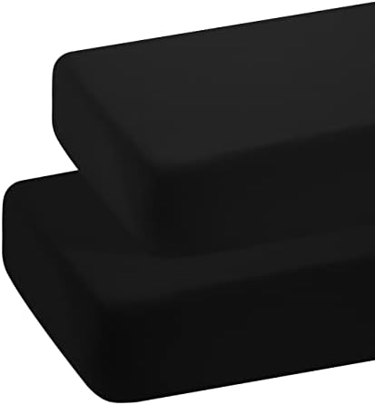 BEDSUM Microfiber 2 Pack Toddler Crib Sheets Black