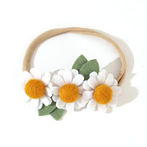 Felt Daisy Baby Headband for Newborn and Birthday Parties