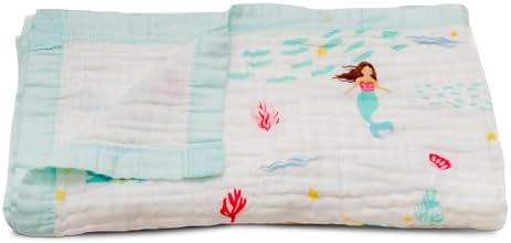 Snuggle Buds 6-Layer Muslin Baby Blanket Gender-Neutral Mermaid Dreams