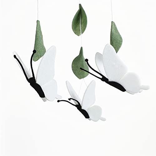 White Butterfly Crib Mobile - Baby Shower Gift