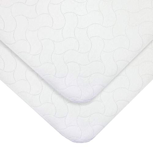 American Baby Company Waterproof Reusable Crib Mattress Pad Cover 2 Pack White 1