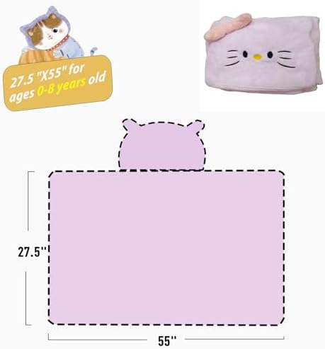 IFaryMes Toddler Bath Towel with Hood Purple-Cat