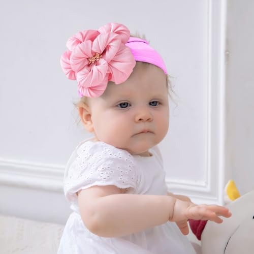 Baby Girl Flower Headbands 5 Pack Soft Elastic Hair Bows