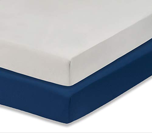 Everyday Kids 2-Pack Fitted Crib Sheets Navy Gray