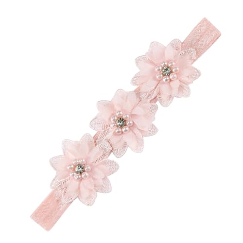 NUOSYI 3PCS Baby Girl Headbands with Pearl Flower Design