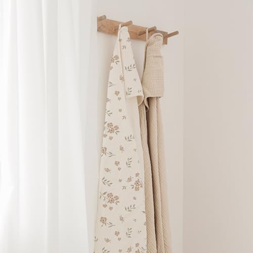 Konssy 2-Pack Hooded Muslin Baby Towels