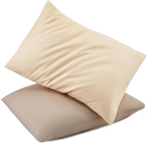 TILLYOU Toddler Pillowcase 2 Pack Khaki Brown