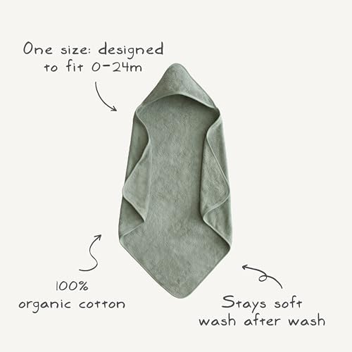 Mushie Baby Hooded Towel Organic Cotton Blush