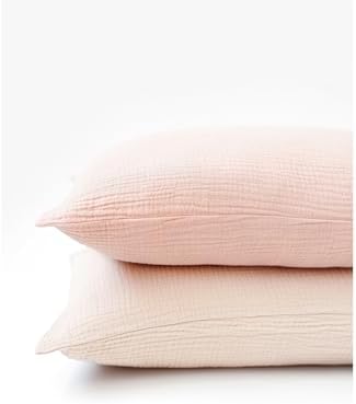 Konssy Muslin Toddler Pillowcase 2 Pack - Soft Breathable Cotton
