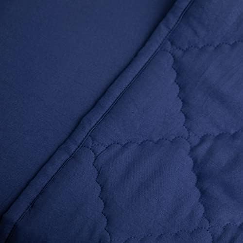 FLXXIE 4-Piece Toddler Bedding Set Navy Blue Microfiber