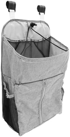 QUMIIRITY 1pc Crib Storage Bag Multi Functional Hanging Diaper Organizer Grey
