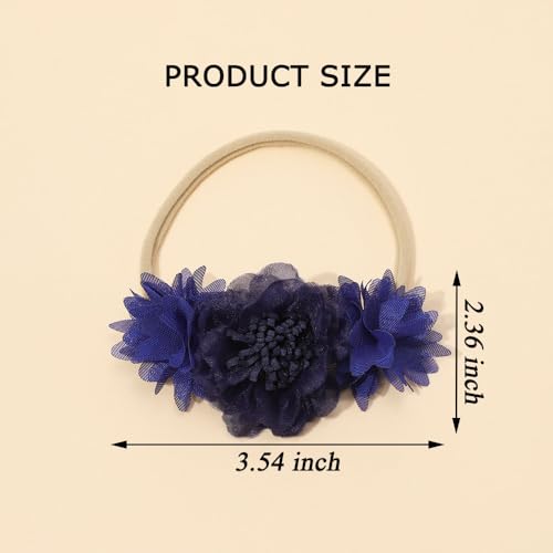 Kenjudess Stretchy Baby Girl Flower Headband Set