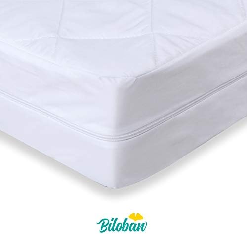 Biloban Zippered Crib Mattress Protector - Waterproof 6-Sided Encasement