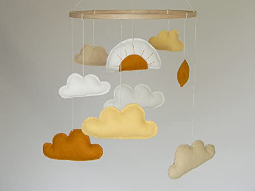 Cloud Baby Mobile with Sun Boho Nursery Decor 1