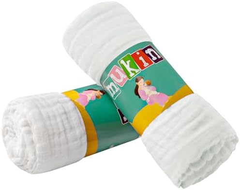 MUKIN Baby Bath Towels 2Pack Swaddle Blanket