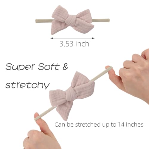 KIDOCHEESE 15PCS Soft Baby Girl Bow Hairbands