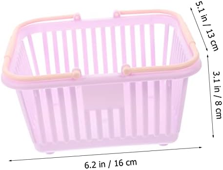 3pcs Plastic Baskets with Durable Handles for Bathroom Storage