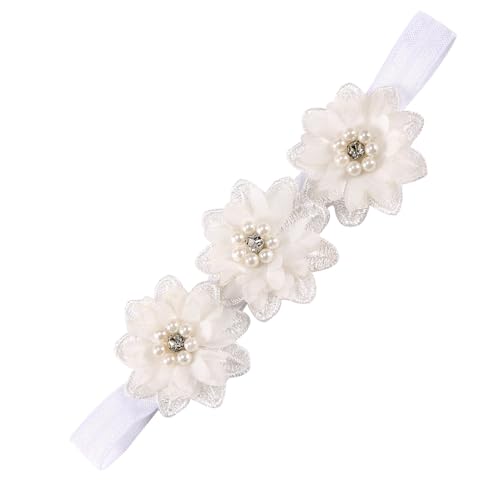 NUOSYI 3PCS Baby Girl Headbands with Pearl Flower Design