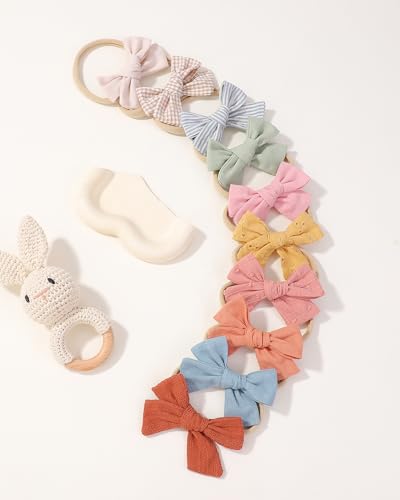 Doboi 10PCS Baby Girls Headbands with 8PCS Hair Clips and Bows 1