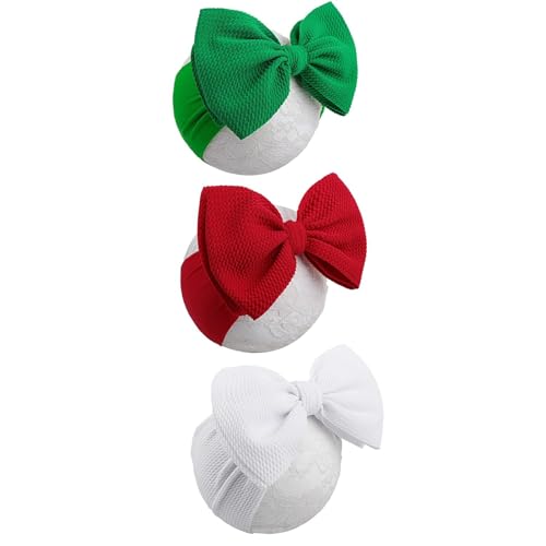 3 Pack 7 Christmas Big Bows Baby Girls Headbands