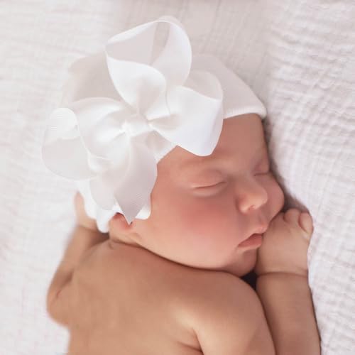 NUOSYI 2PCS Newborn Baby Hat with Headband Bow 1