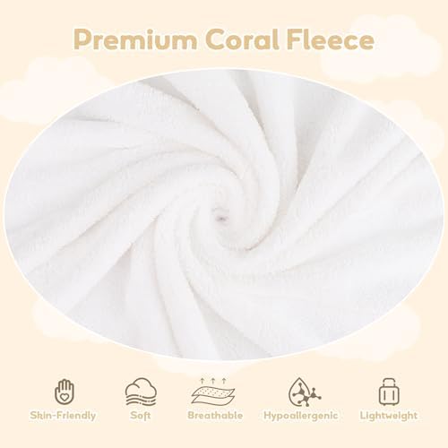 UNIMADE 4-Pack Hooded Baby Towels Soft Coral Fleece