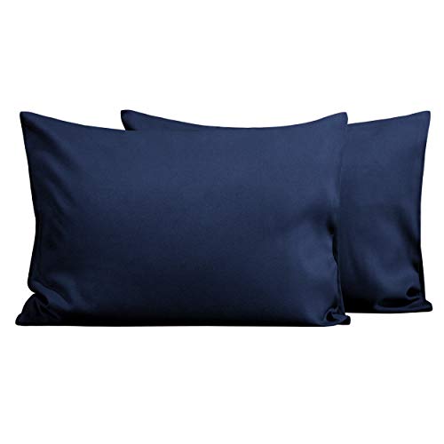 FLXXIE 2 Pack Navy Microfiber Toddler Pillowcases