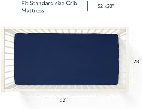 Magik Kover Waterproof Crib Sheets 2 Pack for Boys Grey Navy