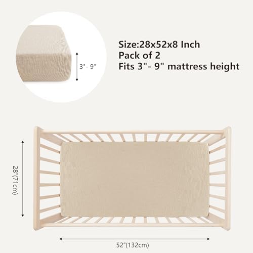 Bearmoss Muslin Crib Sheets 2 Pack Oat Latte