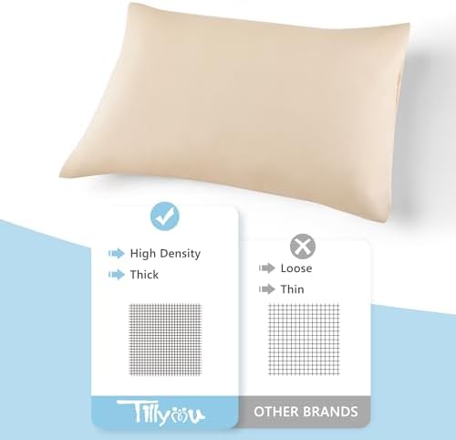 TILLYOU Toddler Pillowcase 2 Pack Khaki Brown