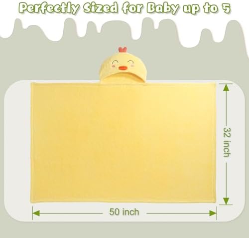 WODHOY Toddler Bath Towel with Hood 2-Pack