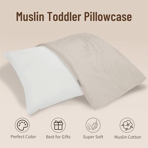 Wimist Toddler Pillowcases 2 Pack 13x18in Muslin 1