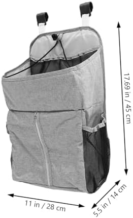 QUMIIRITY 1pc Crib Storage Bag Multi Functional Hanging Diaper Organizer Grey