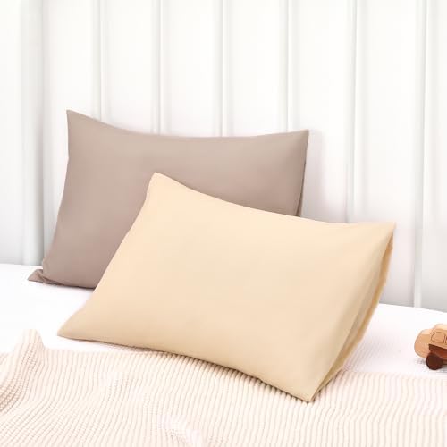 TILLYOU Toddler Pillowcase 2 Pack Khaki Brown