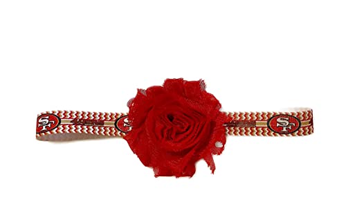Handmade 49ers Baby Girl Shabby Flower Elastic Headband
