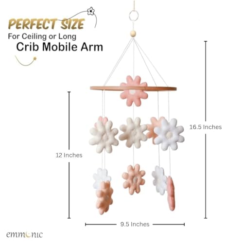 Handmade Flower Crib Mobile for Girls - Boho Nursery Dcor