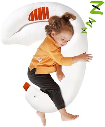 Choc Chick Curve Long Body Pillow with Swans Shape