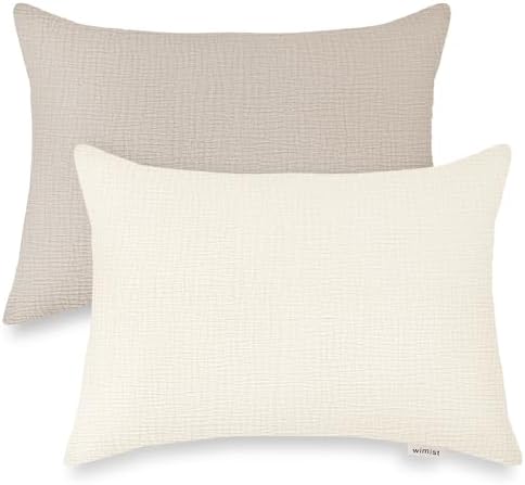 Wimist Toddler Pillowcases 2 Pack 13x18in Muslin