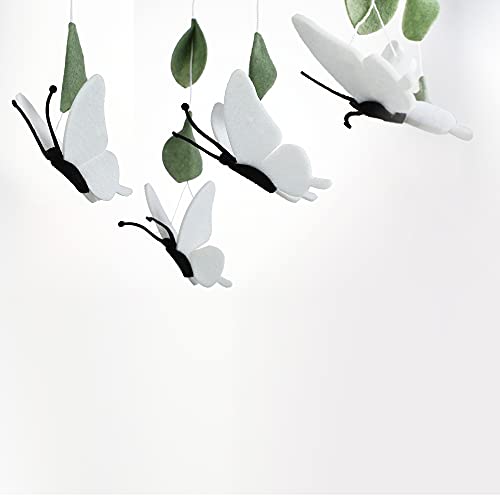 White Butterfly Crib Mobile - Baby Shower Gift