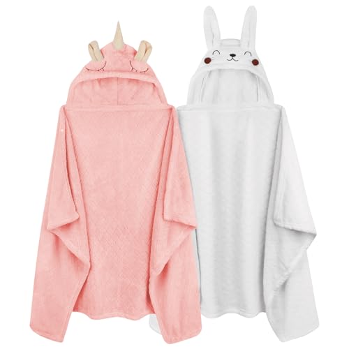 FUBANRAY Baby Hooded Towels 2-Pack for Girls 0-5 Years
