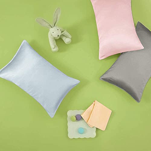 FLXXIE 2 Pack Zippered Satin Toddler Pillowcases 13x18 Inches Pink