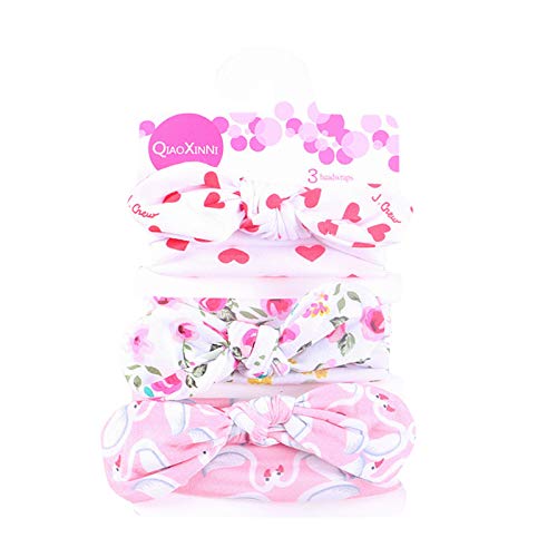 Baby Flower Headbands 6PCS Soft Nylon Bow Headbands for Newborn Girls