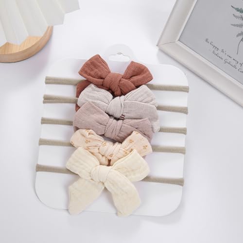 KIDOCHEESE 15PCS Soft Baby Girl Bow Hairbands