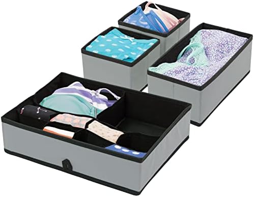 mDesign 2-Piece Baby Storage Box Set - Charcoal GreyBlack