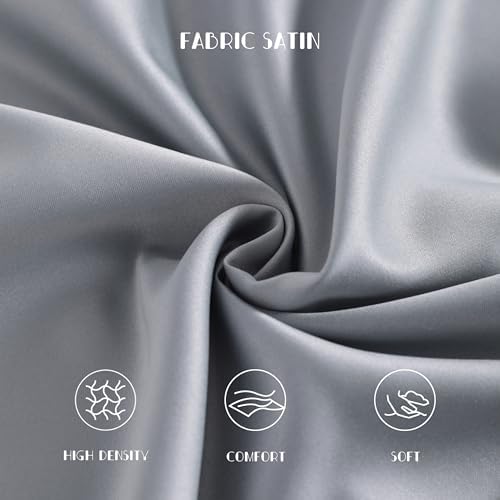 NTBAY Matte Satin Toddler Pillowcases - 2 Pack Silver Grey