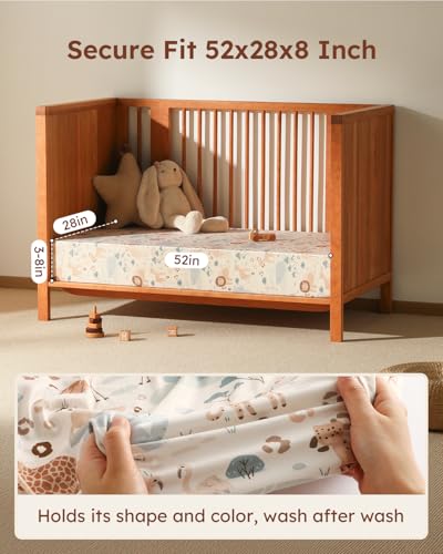 Unnivoll Neutral Crib Sheets 3-Pack Fitted Microfiber