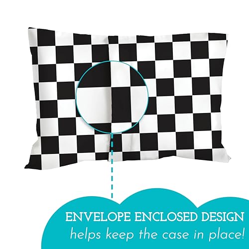 Little Sleepy Head Toddler Pillowcase - 13x18 Checkers Black 1