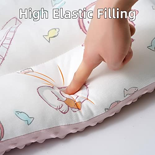 Reidio Toddler Pillow Double Sided Soft Cotton Minky Dot Fabric