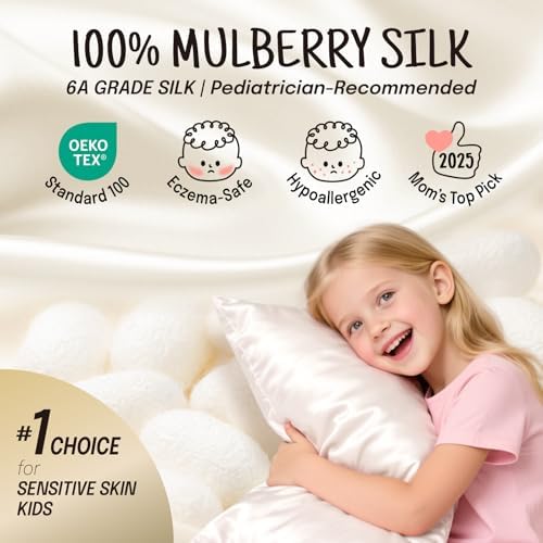 OLESILK Toddler Silk Pillowcase 13x18 Ivory